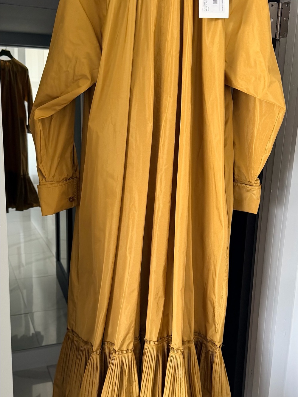 MaxMara Golden Mustard Pleated Dress